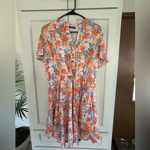 NWOT- Kojooin Floral Short Sleeve Dress